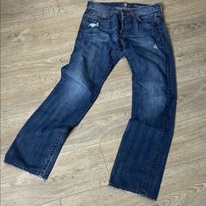 7 For All Mankind Women's Blue Straight Leg Jeans